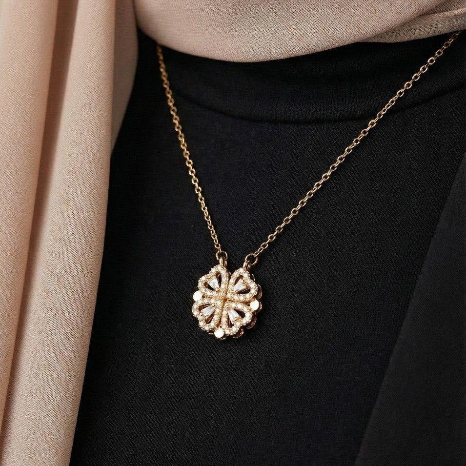 Crystal Clover Charm Necklace