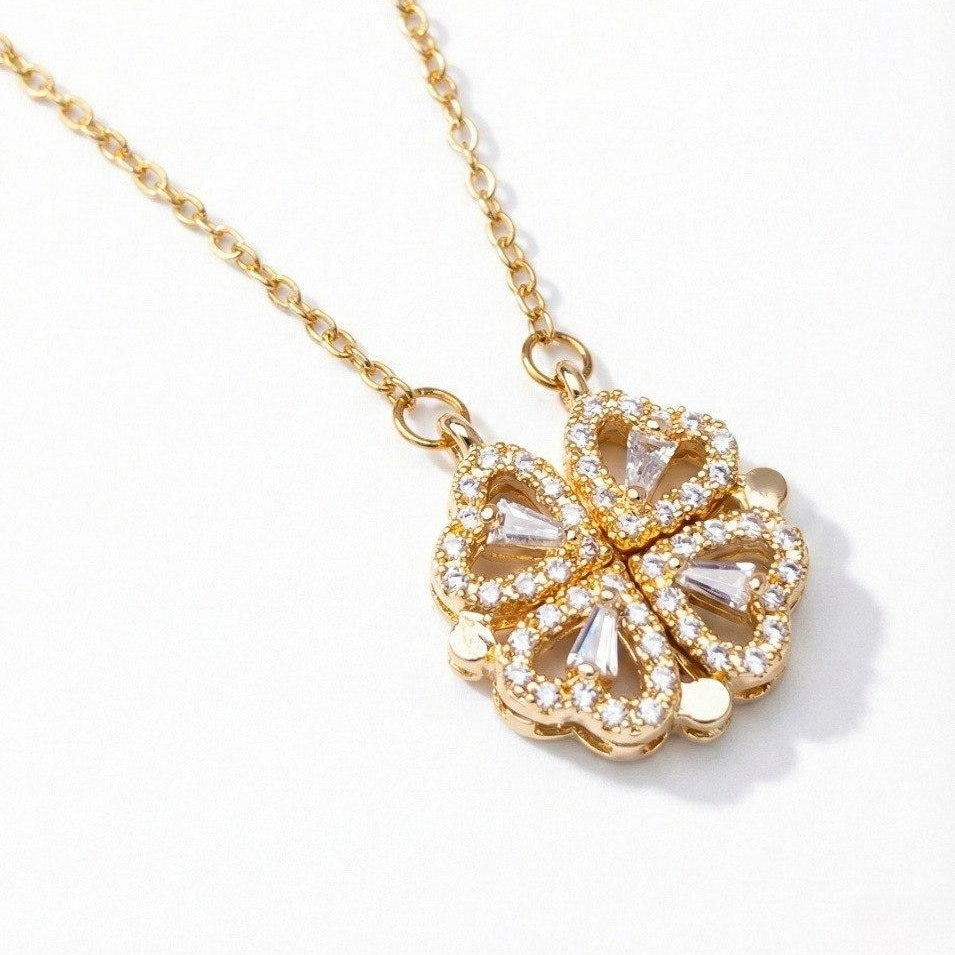 Crystal Clover Charm Necklace